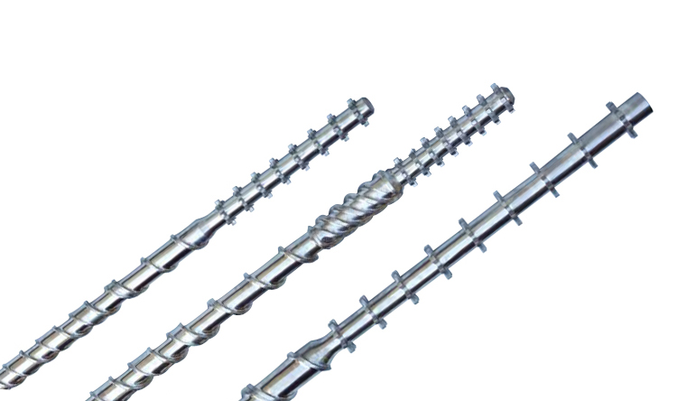 Screw and barrel for extruder